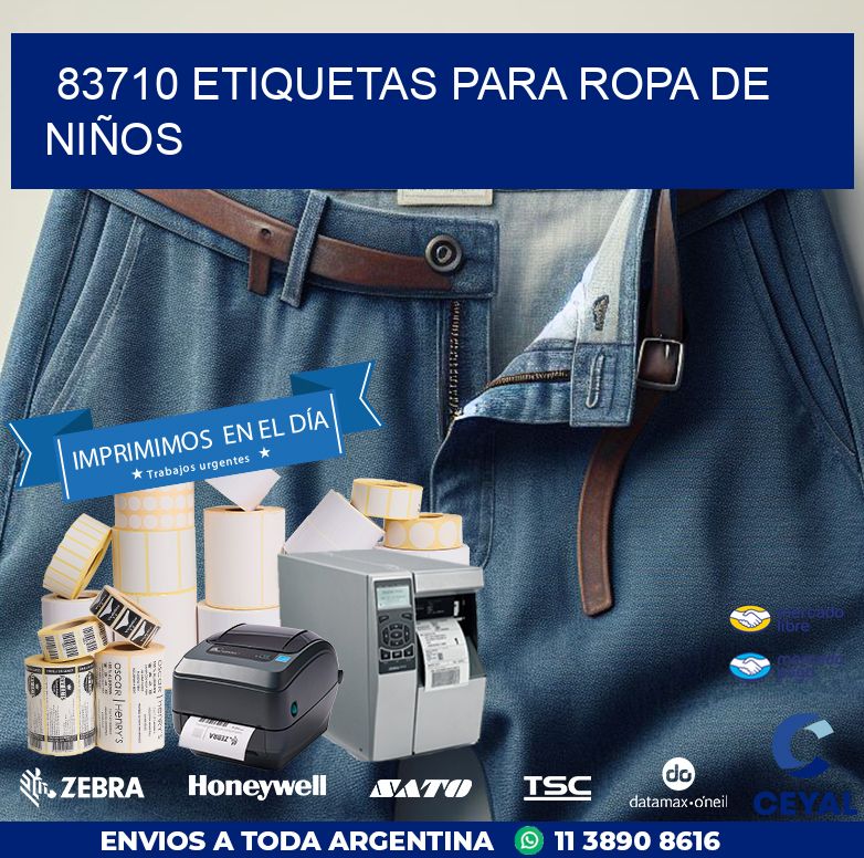 83710 ETIQUETAS PARA ROPA DE NIÑOS