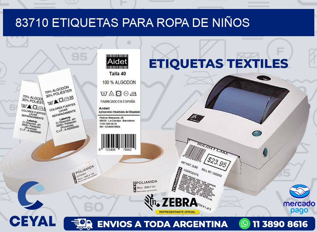83710 ETIQUETAS PARA ROPA DE NIÑOS