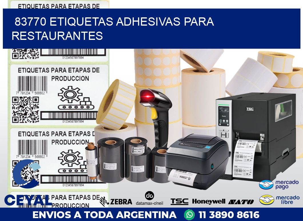 83770 ETIQUETAS ADHESIVAS PARA RESTAURANTES