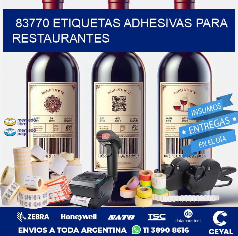 83770 ETIQUETAS ADHESIVAS PARA RESTAURANTES