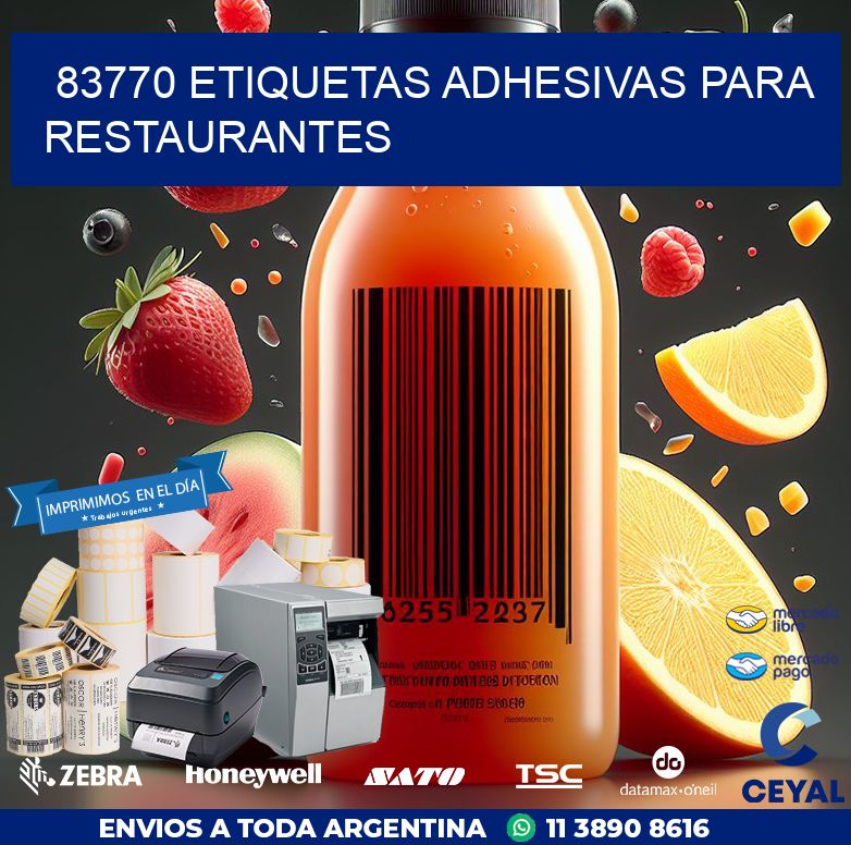 83770 ETIQUETAS ADHESIVAS PARA RESTAURANTES