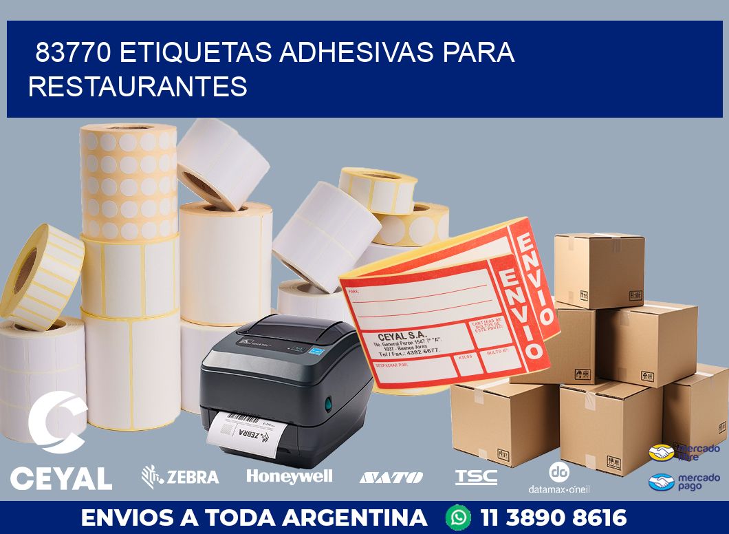 83770 ETIQUETAS ADHESIVAS PARA RESTAURANTES