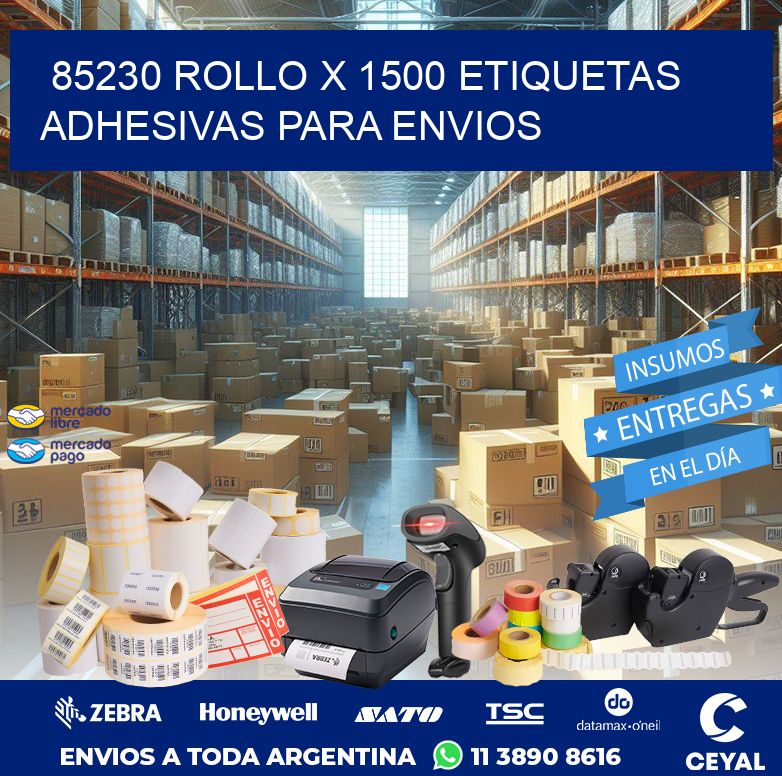 85230 ROLLO X 1500 ETIQUETAS ADHESIVAS PARA ENVIOS