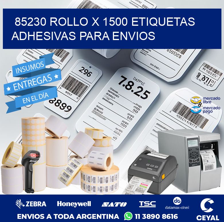 85230 ROLLO X 1500 ETIQUETAS ADHESIVAS PARA ENVIOS