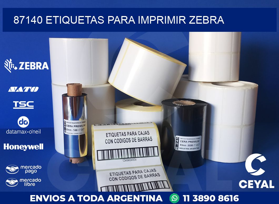 87140 ETIQUETAS PARA IMPRIMIR ZEBRA