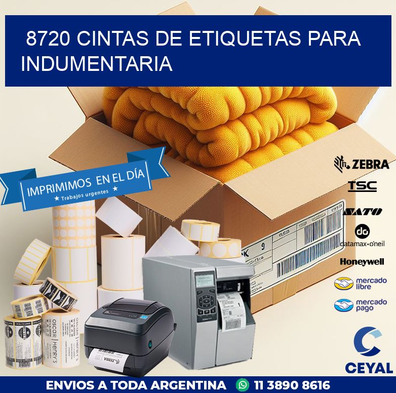 8720 CINTAS DE ETIQUETAS PARA INDUMENTARIA