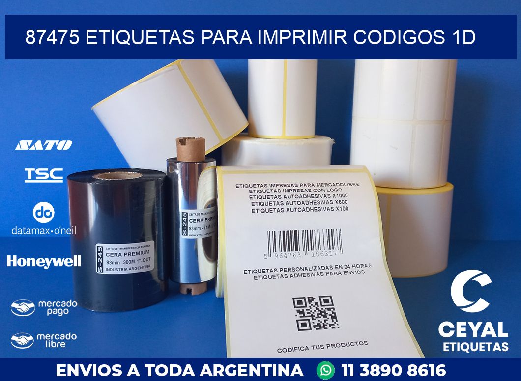 87475 ETIQUETAS PARA IMPRIMIR CODIGOS 1D