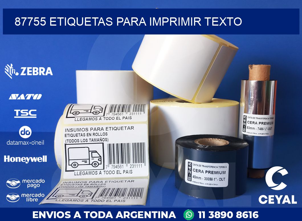 87755 ETIQUETAS PARA IMPRIMIR TEXTO