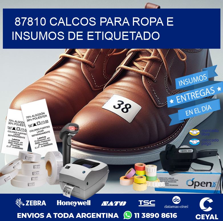 87810 CALCOS PARA ROPA E INSUMOS DE ETIQUETADO