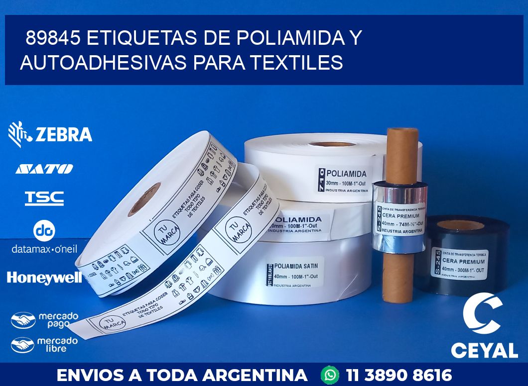 89845 ETIQUETAS DE POLIAMIDA Y AUTOADHESIVAS PARA TEXTILES