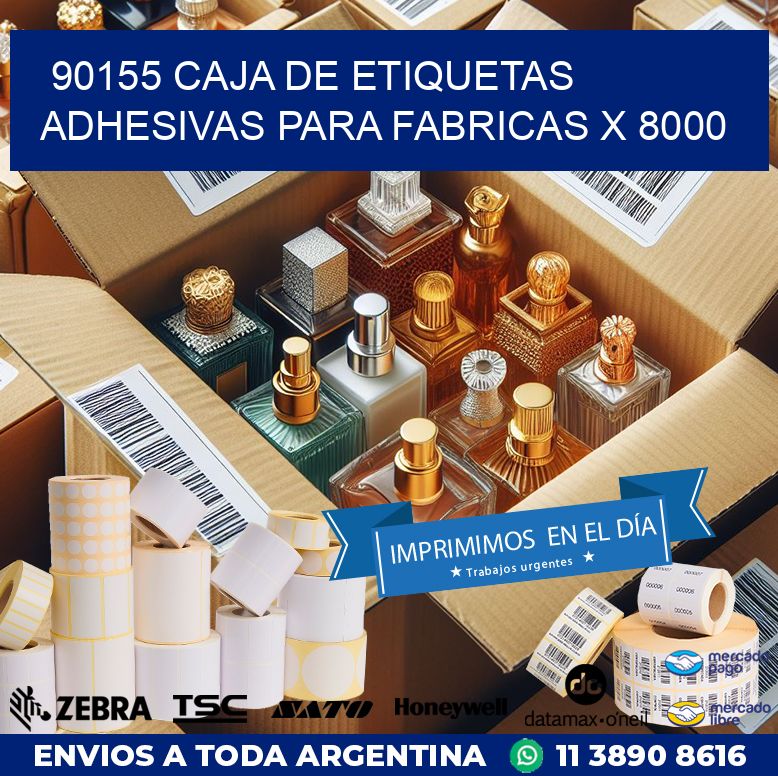 90155 CAJA DE ETIQUETAS ADHESIVAS PARA FABRICAS X 8000