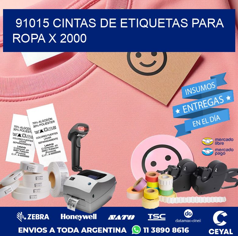 91015 CINTAS DE ETIQUETAS PARA ROPA X 2000