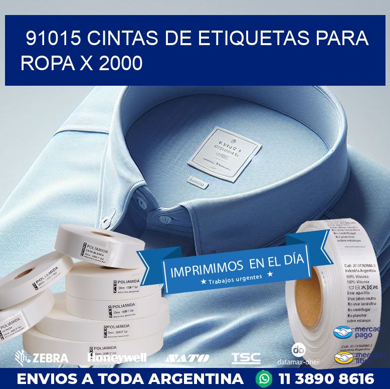 91015 CINTAS DE ETIQUETAS PARA ROPA X 2000