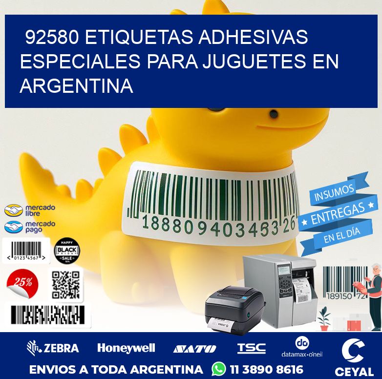 92580 ETIQUETAS ADHESIVAS ESPECIALES PARA JUGUETES EN ARGENTINA