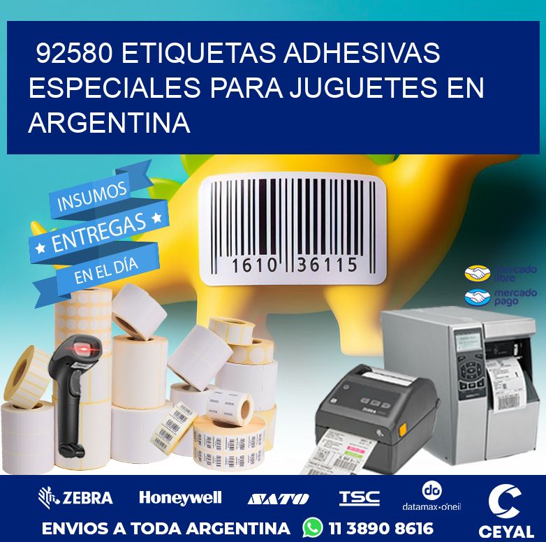 92580 ETIQUETAS ADHESIVAS ESPECIALES PARA JUGUETES EN ARGENTINA