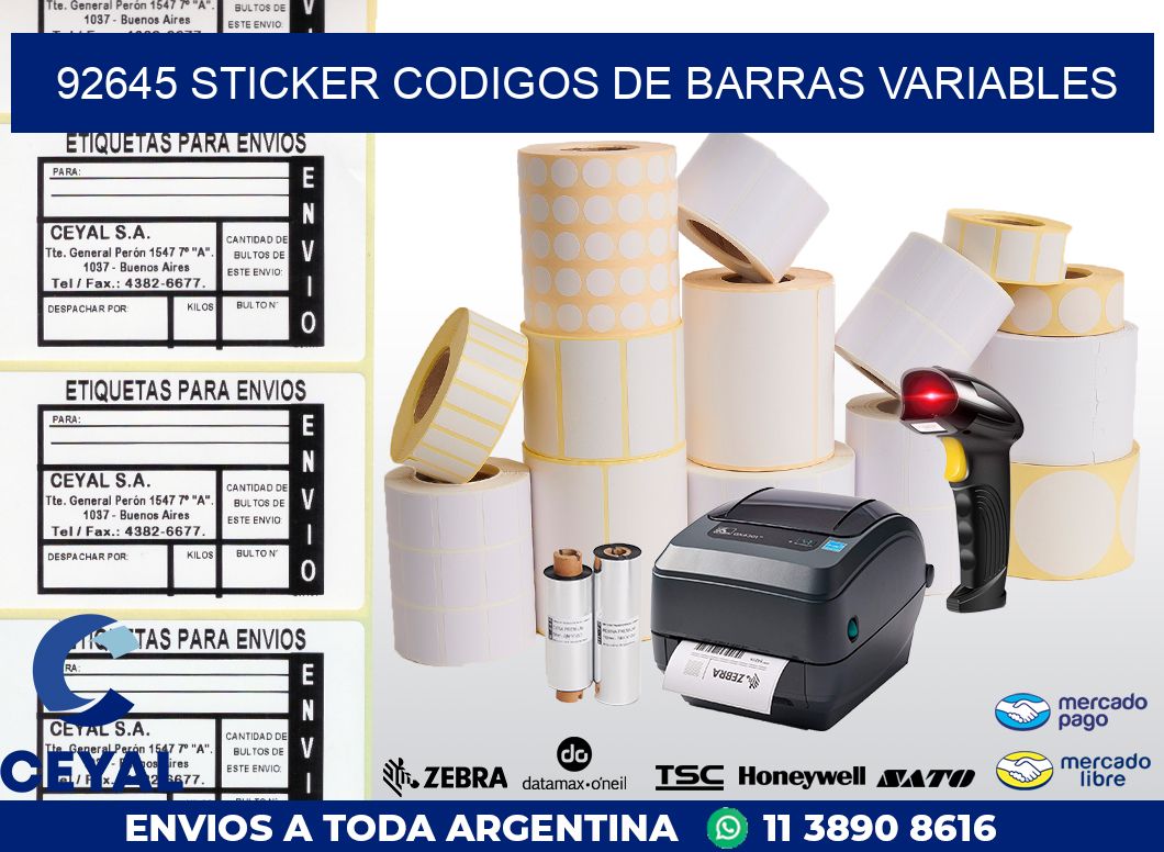 92645 STICKER CODIGOS DE BARRAS VARIABLES