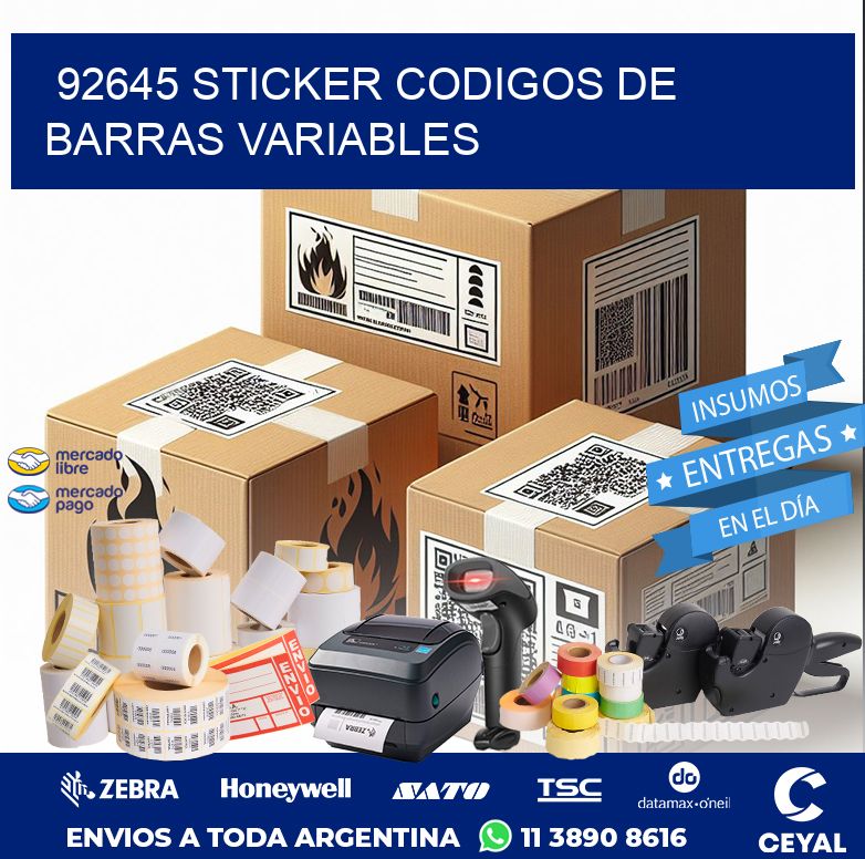 92645 STICKER CODIGOS DE BARRAS VARIABLES