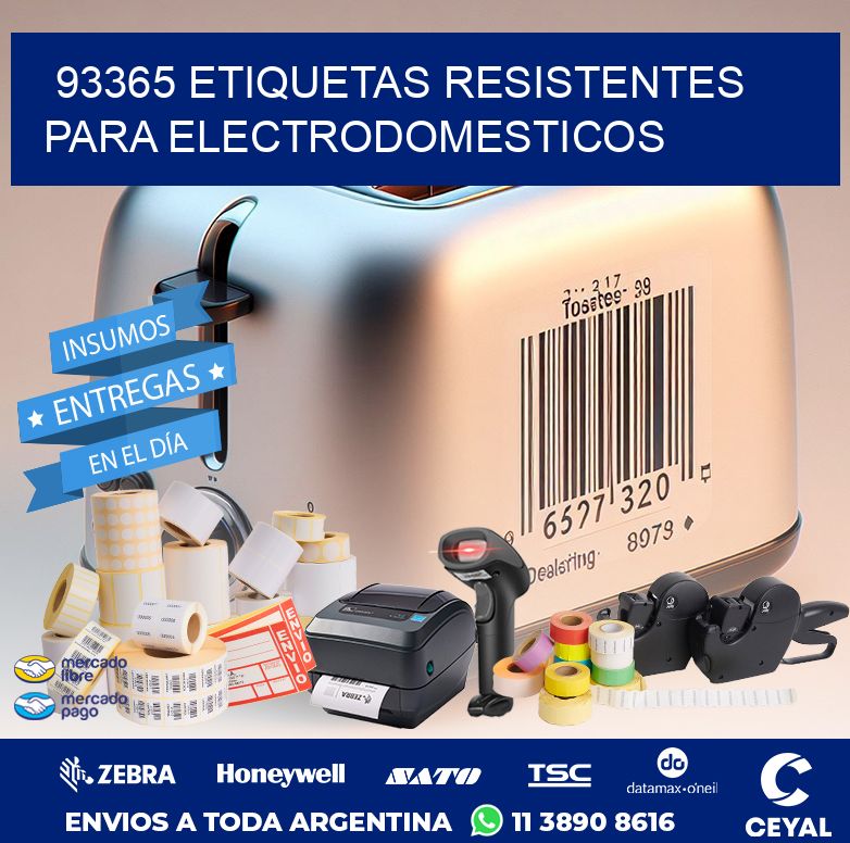 93365 ETIQUETAS RESISTENTES PARA ELECTRODOMESTICOS