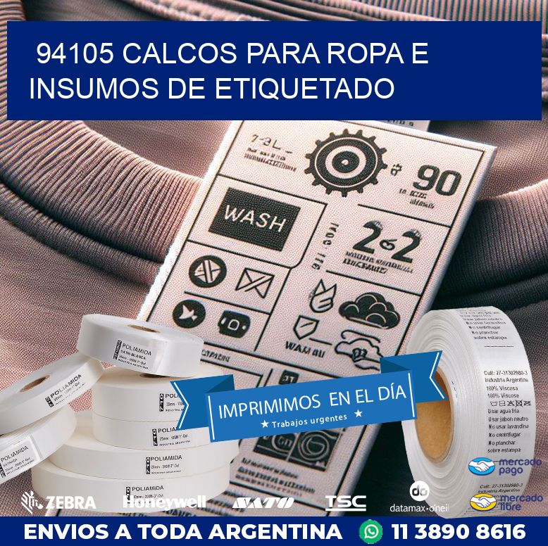 94105 CALCOS PARA ROPA E INSUMOS DE ETIQUETADO