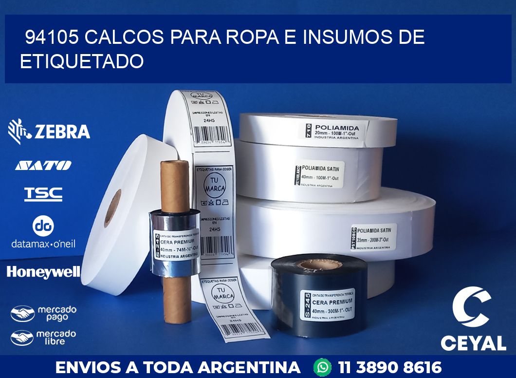 94105 CALCOS PARA ROPA E INSUMOS DE ETIQUETADO