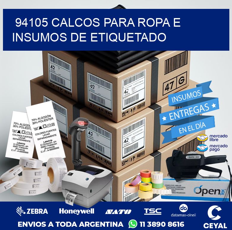 94105 CALCOS PARA ROPA E INSUMOS DE ETIQUETADO