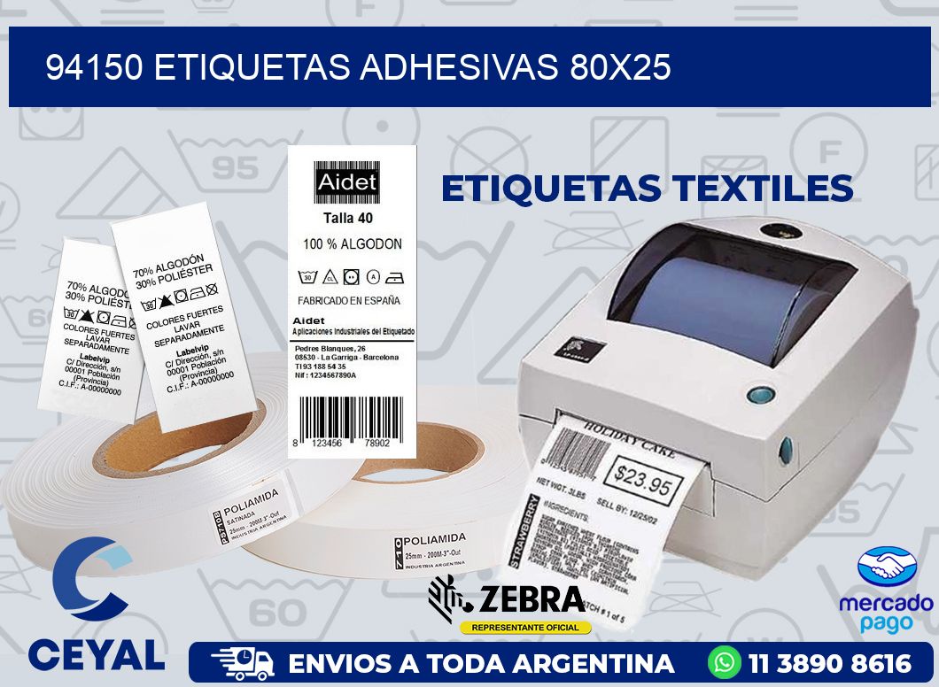 94150 ETIQUETAS ADHESIVAS 80X25