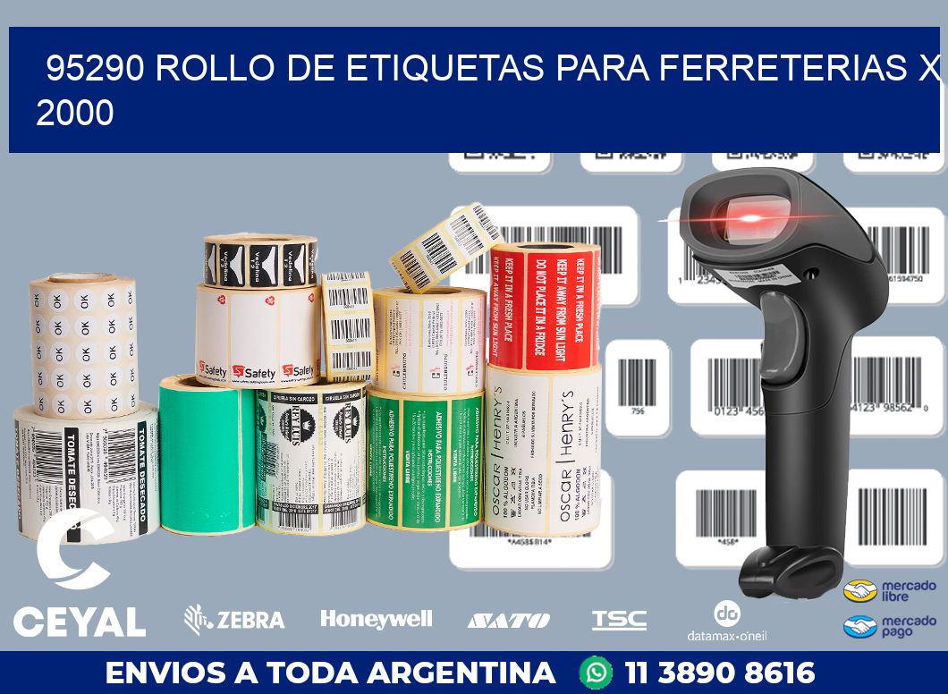 95290 ROLLO DE ETIQUETAS PARA FERRETERIAS X 2000