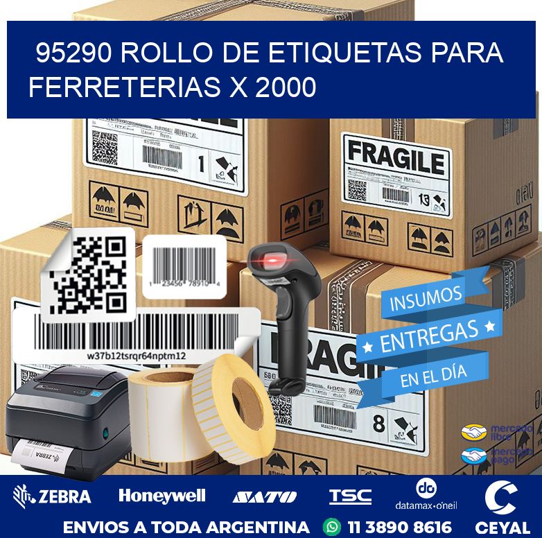 95290 ROLLO DE ETIQUETAS PARA FERRETERIAS X 2000