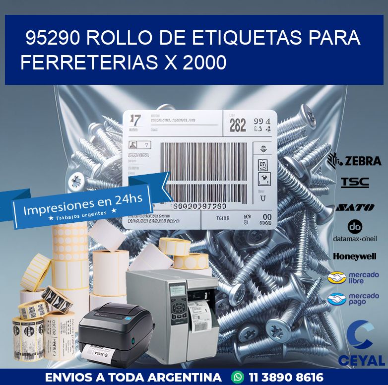 95290 ROLLO DE ETIQUETAS PARA FERRETERIAS X 2000