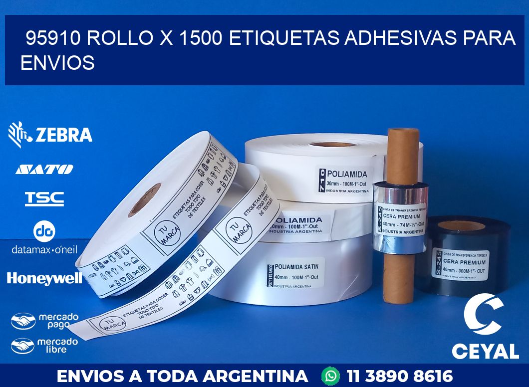 95910 ROLLO X 1500 ETIQUETAS ADHESIVAS PARA ENVIOS