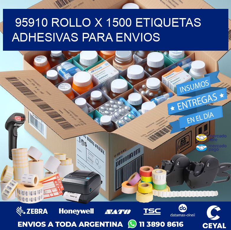 95910 ROLLO X 1500 ETIQUETAS ADHESIVAS PARA ENVIOS