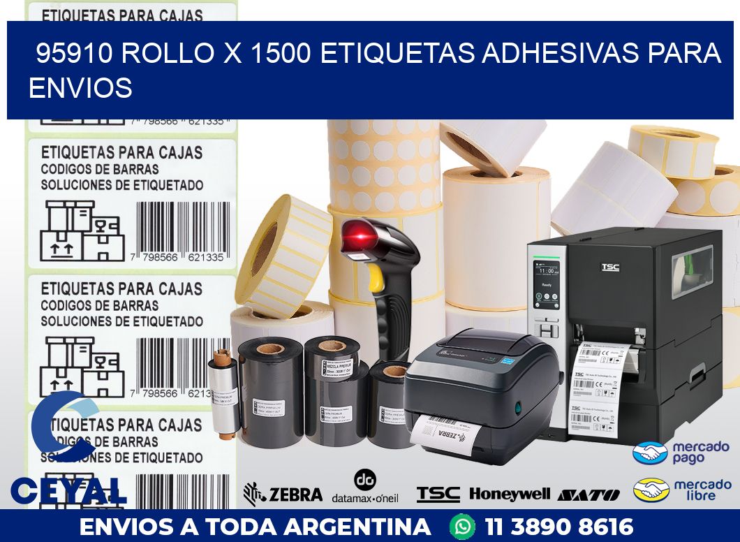95910 ROLLO X 1500 ETIQUETAS ADHESIVAS PARA ENVIOS