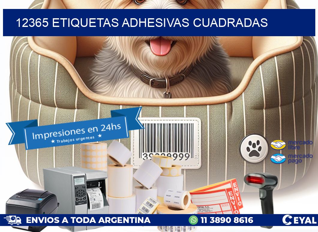 12365 ETIQUETAS ADHESIVAS CUADRADAS