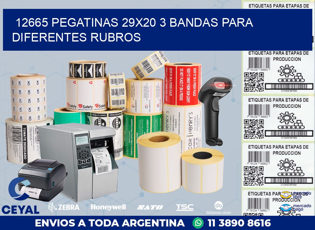 12665 PEGATINAS 29X20 3 BANDAS PARA DIFERENTES RUBROS