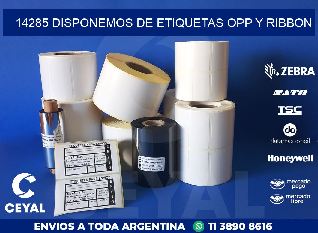 14285 DISPONEMOS DE ETIQUETAS OPP Y RIBBON