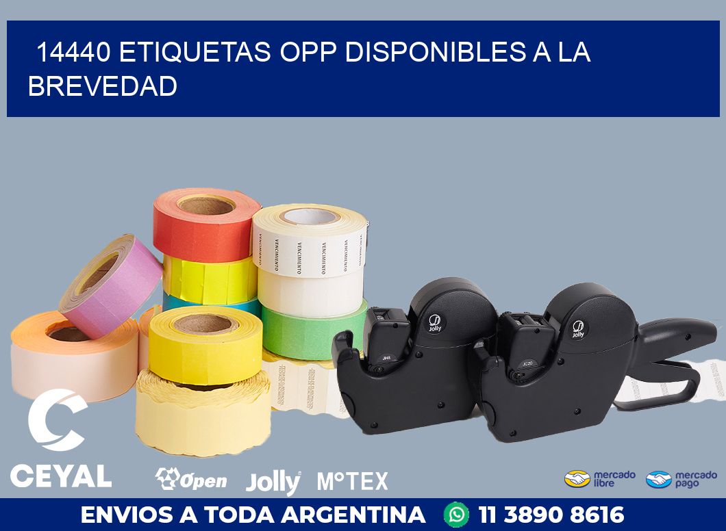 14440 ETIQUETAS OPP DISPONIBLES A LA BREVEDAD