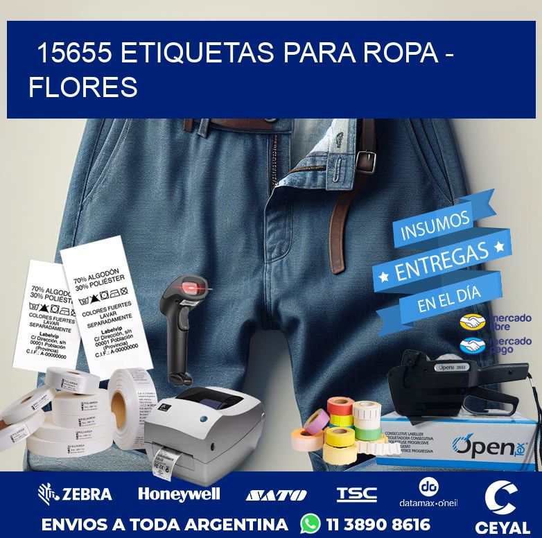 15655 ETIQUETAS PARA ROPA - FLORES