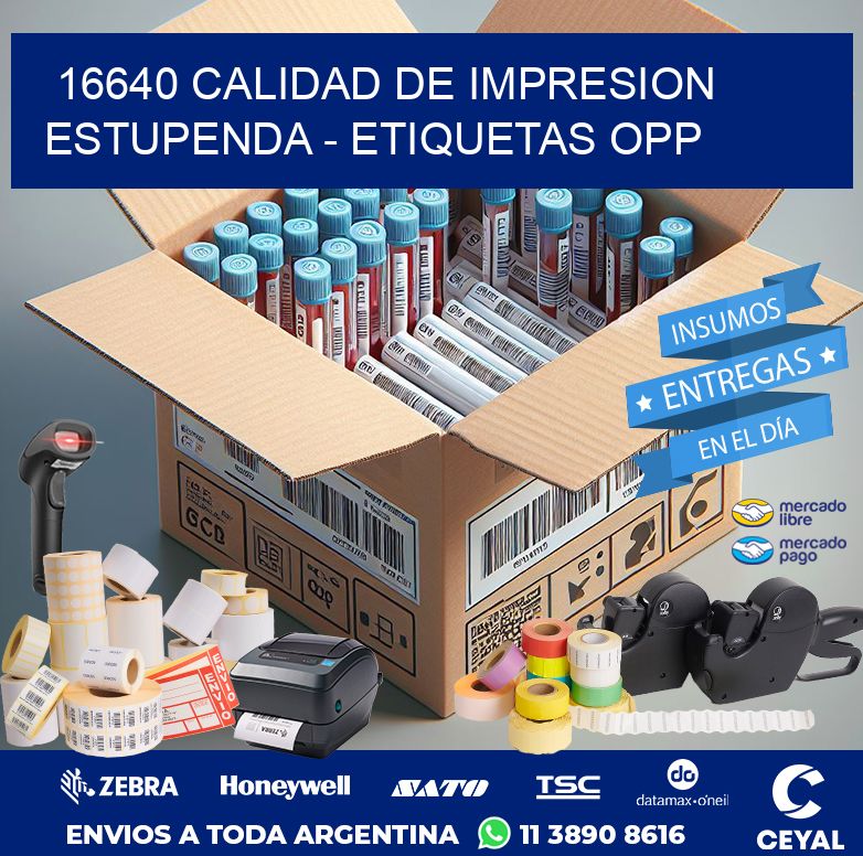 16640 CALIDAD DE IMPRESION ESTUPENDA - ETIQUETAS OPP