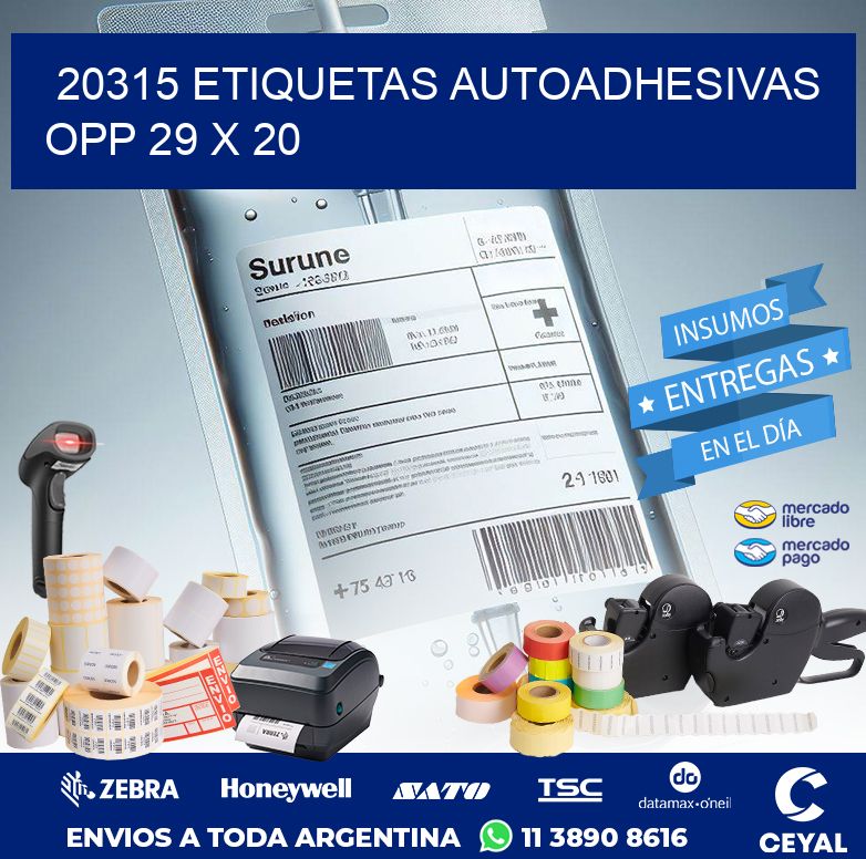 20315 ETIQUETAS AUTOADHESIVAS OPP 29 X 20