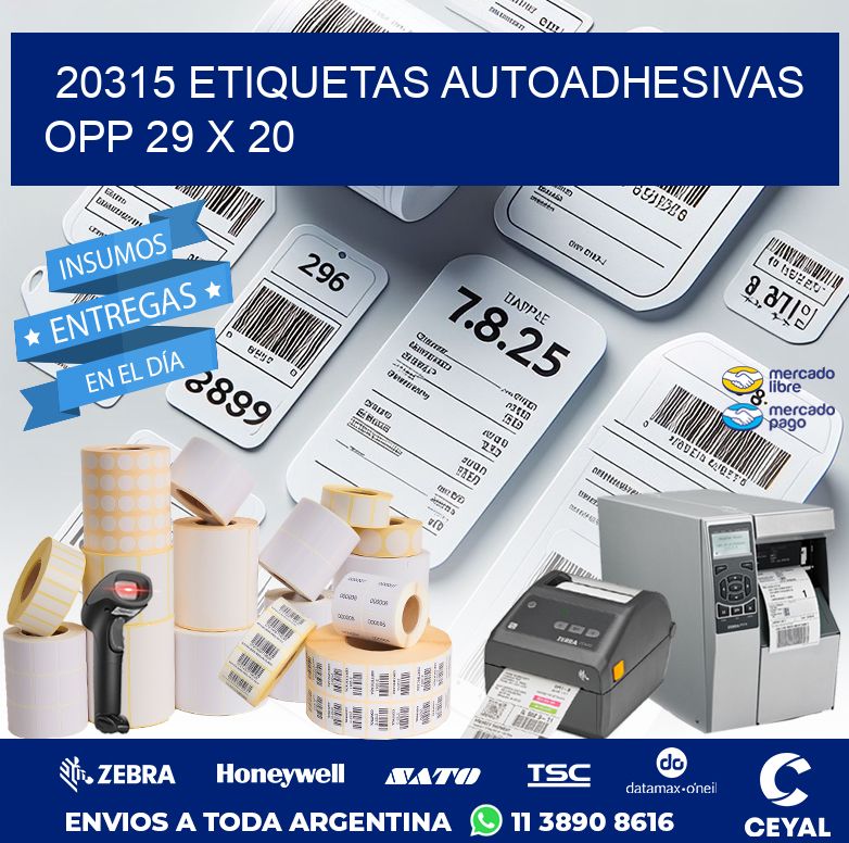 20315 ETIQUETAS AUTOADHESIVAS OPP 29 X 20