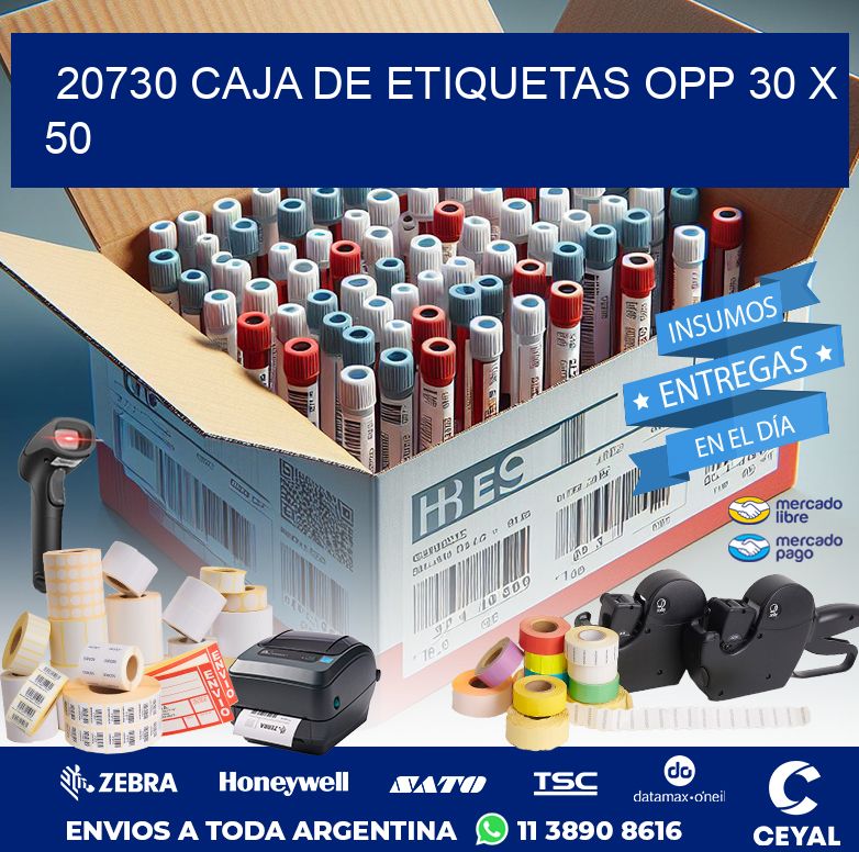 20730 CAJA DE ETIQUETAS OPP 30 X 50