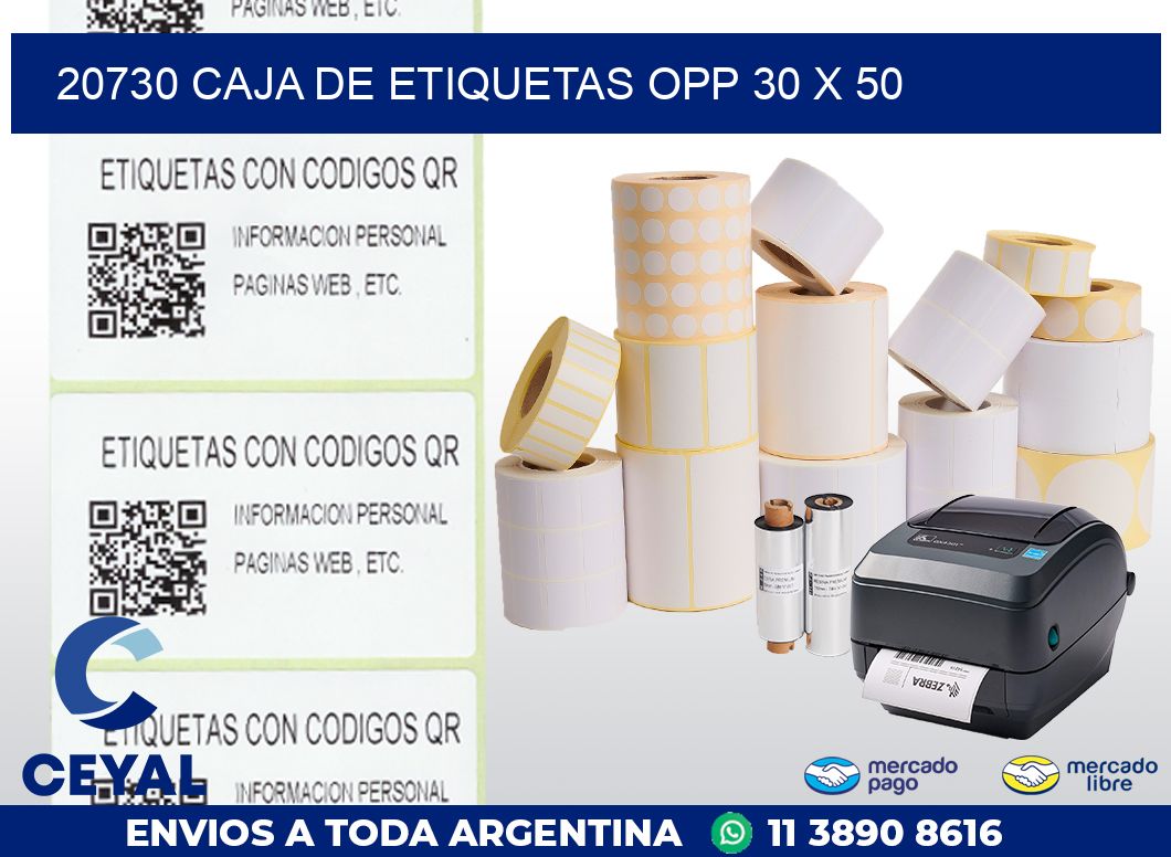 20730 CAJA DE ETIQUETAS OPP 30 X 50