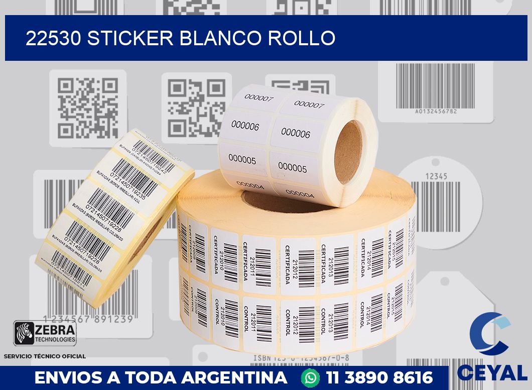 22530 sticker blanco rollo