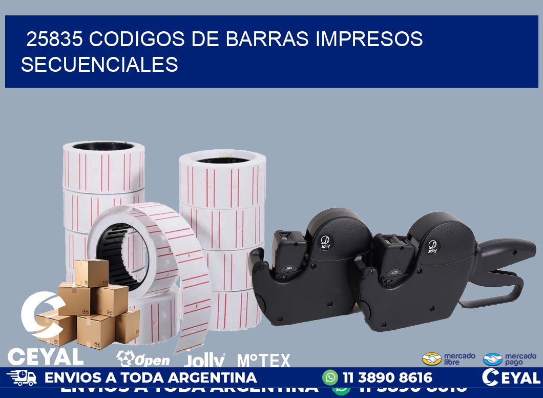 25835 codigos de barras impresos secuenciales