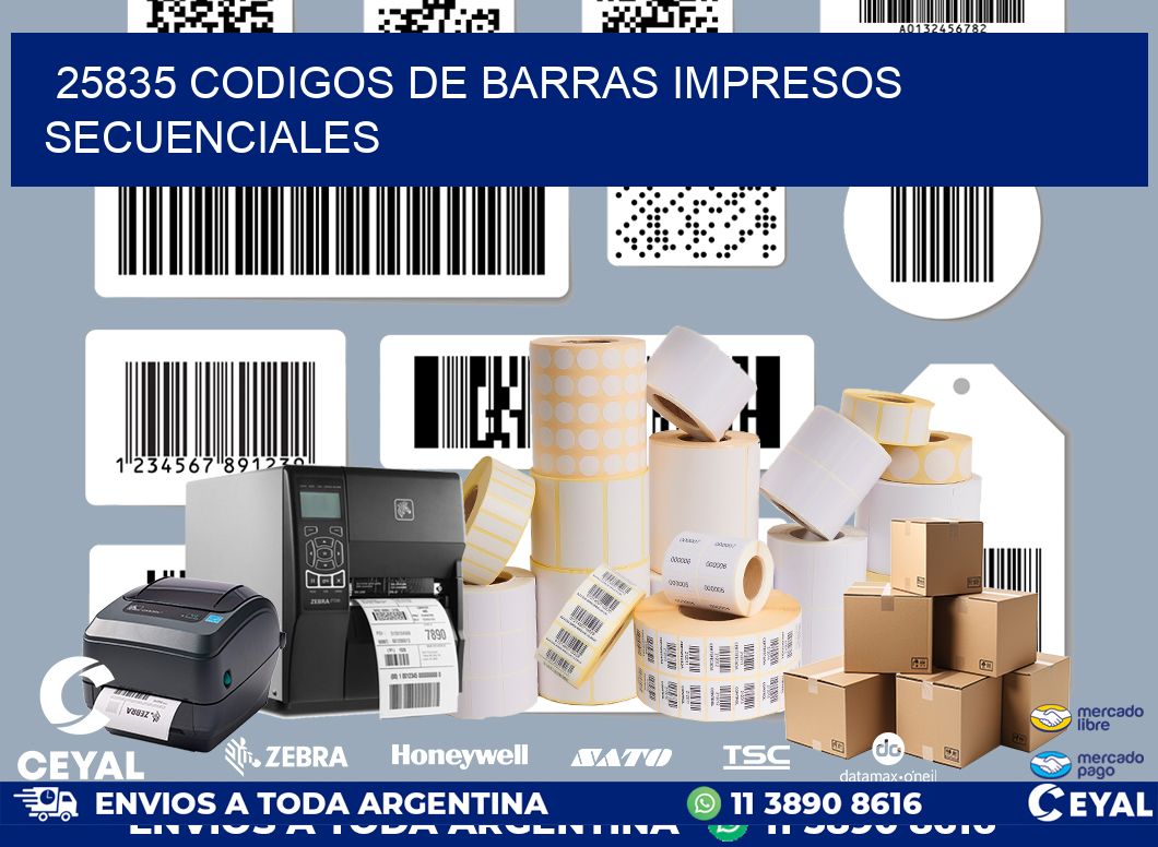 25835 codigos de barras impresos secuenciales