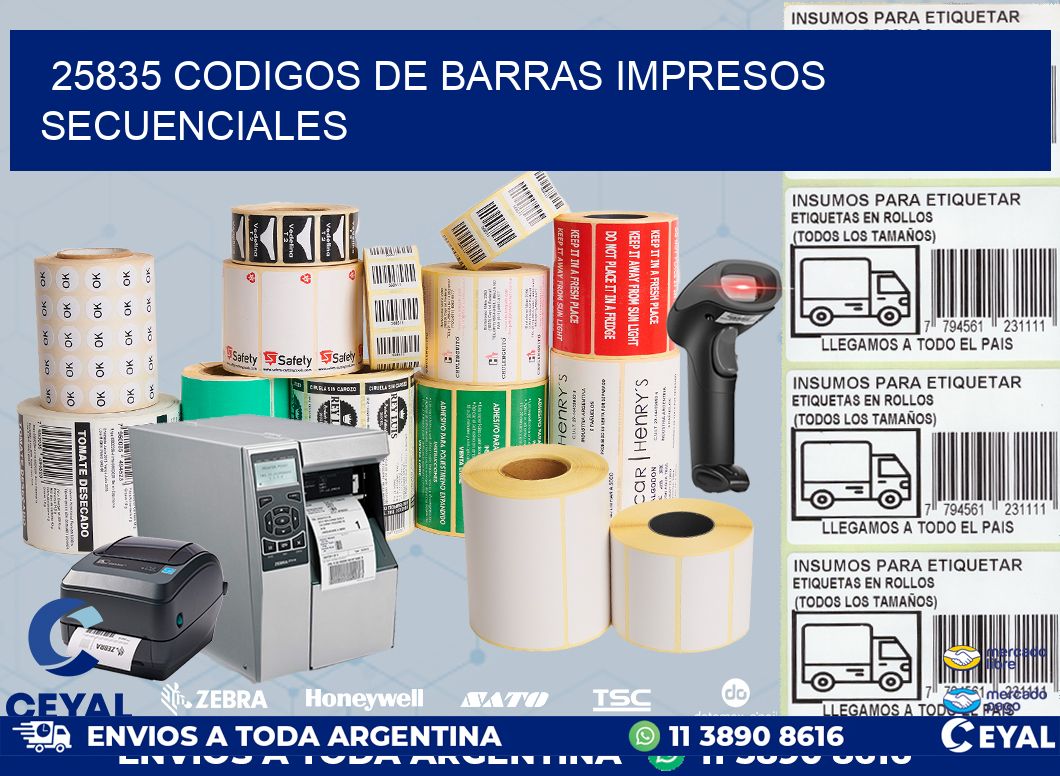 25835 codigos de barras impresos secuenciales