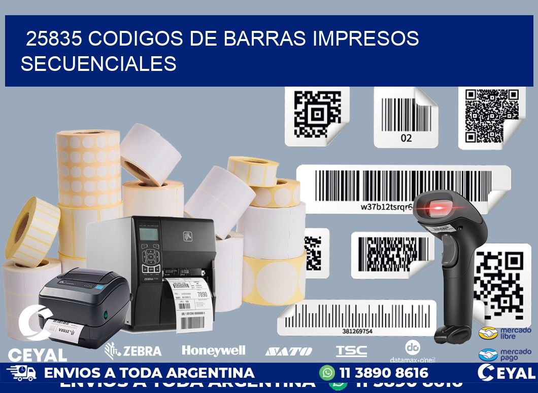25835 codigos de barras impresos secuenciales