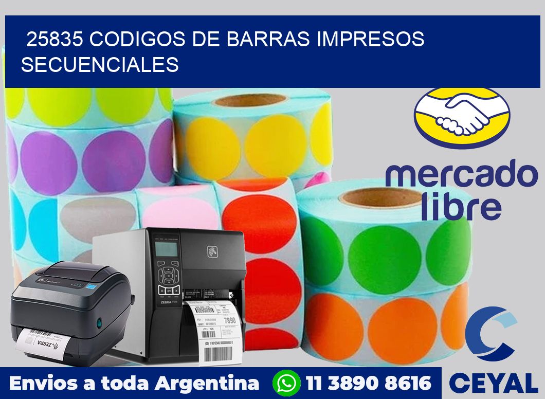 25835 codigos de barras impresos secuenciales