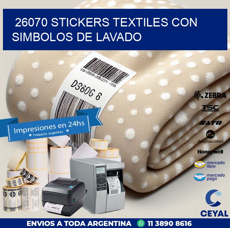 26070 STICKERS TEXTILES CON SIMBOLOS DE LAVADO