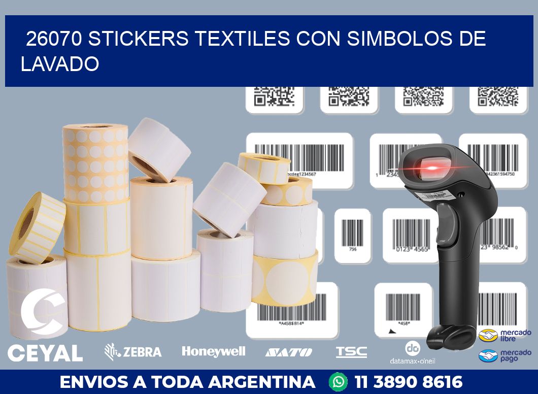 26070 STICKERS TEXTILES CON SIMBOLOS DE LAVADO